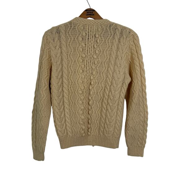 Vintage 80s Jos A Bank Clothiers Women 100% Wool Cardigan Sweater Size Small - Picture 4 of 6